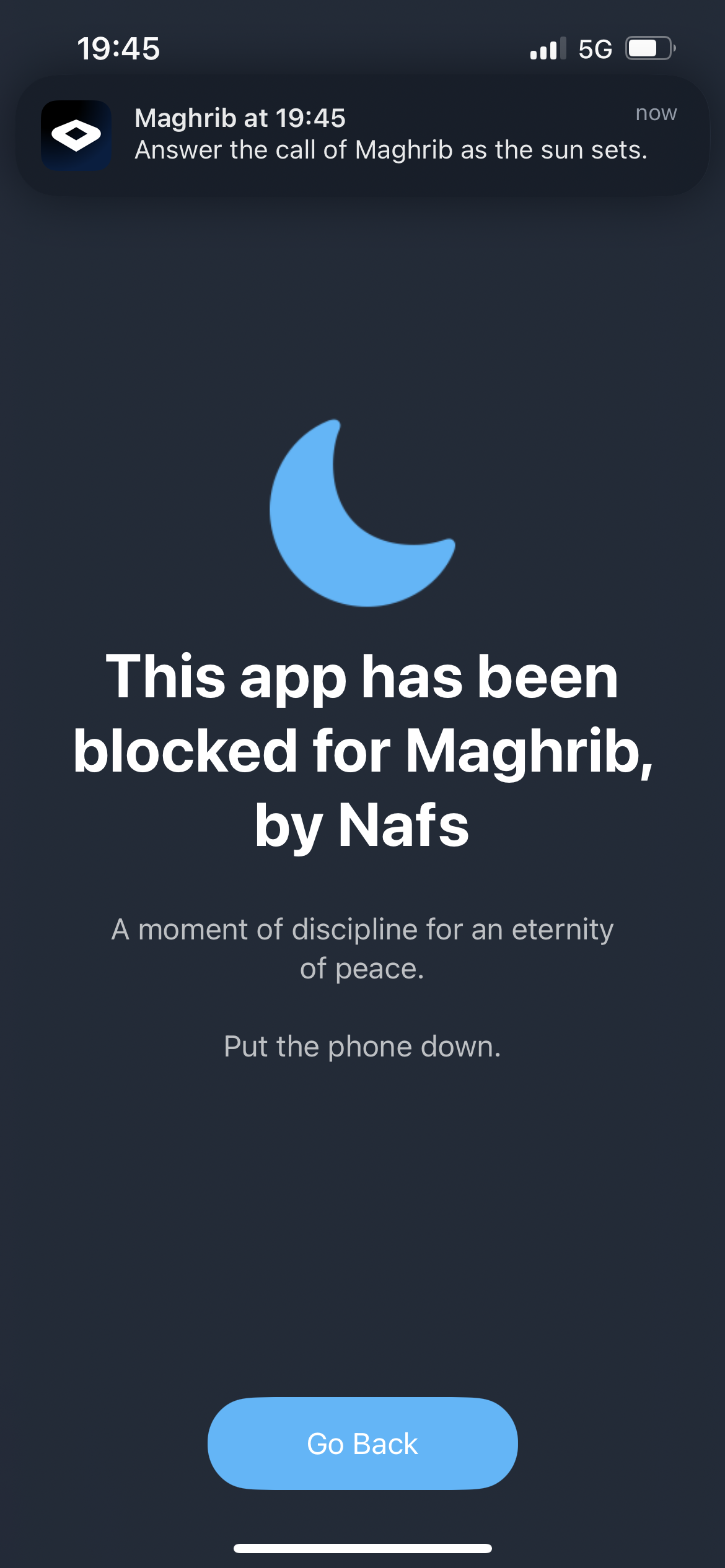 Nafs app — auto focus shield